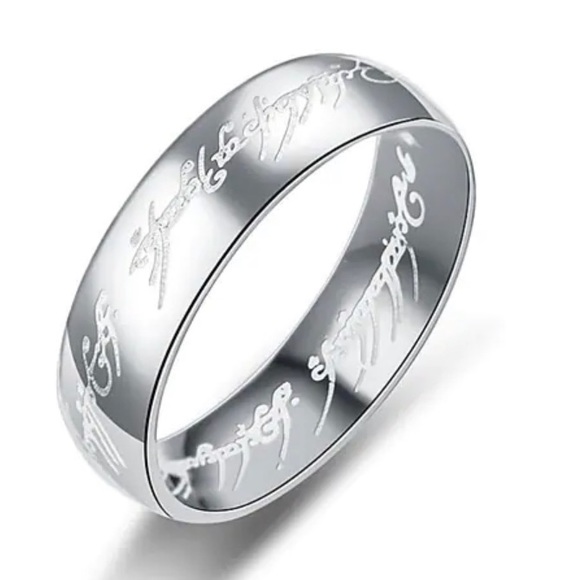 Men’s Titanium Steel Lord of The Rings “The One Ring” In Elvish Engraving - Picture 2 of 2